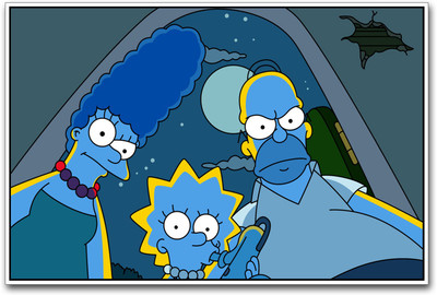 

The Simpsons family angry in dark Paper Print(12 inch X 18 inch)