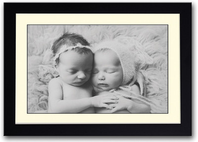 

Cute Babies Hugging B&W Fine Art Print(14 inch X 20 inch, Framed)