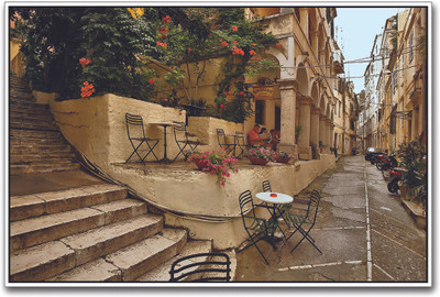 

Street Caf Paper Print(12 inch X 18 inch)