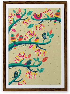 

Bird Branch Fine Art Print(20 inch X 30 inch, Framed)