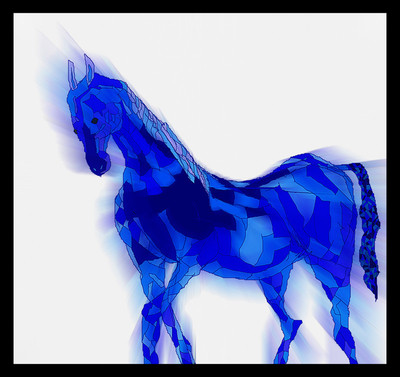 50% OFF on Blue Horse Paper Print(33 inch X 36 inch)