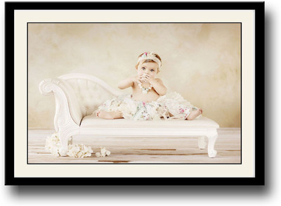 

Cute Baby Girl on Couch Fine Art Print(10 inch X 14 inch, Framed)