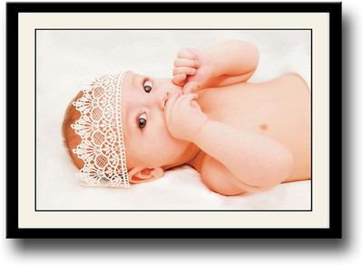 

Cute baby with white crown Fine Art Print(10 inch X 14 inch, Framed)
