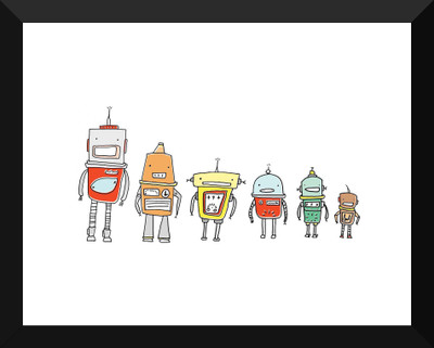 

Tallenge - Funny Robots Team - Premium Quality A3 Size Framed Poster Paper Print(17 inch X 12 inch, Framed)