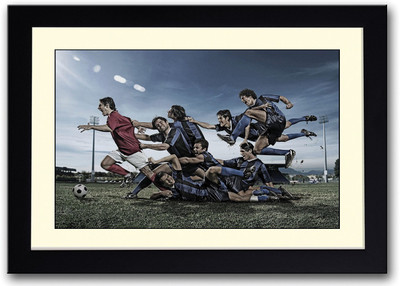 

Football Players Playing Fine Art Print(14 inch X 20 inch, Framed)
