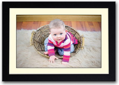 

Cute Baby in Basket Fine Art Print(14 inch X 20 inch, Framed)