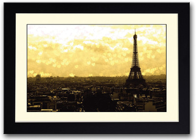 

Eiffel Tower Paris Love Hearts Fine Art Print(14 inch X 20 inch, Framed)