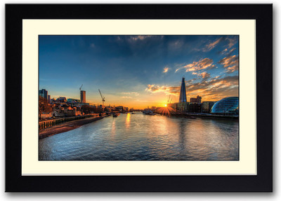 

Sunset over river Thames Fine Art Print(14 inch X 20 inch, Framed)