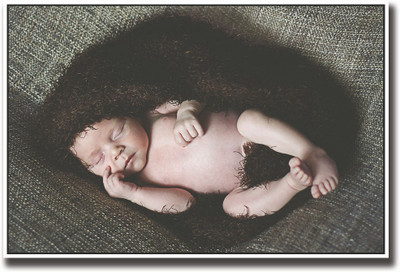 

Cute baby sleeping in brown fur Fine Art Print(12 inch X 18 inch, Rolled)