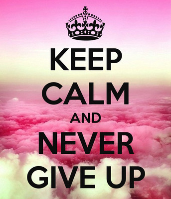 

KEEP CALM AND NEVER GIVE UP POSTER WALLPAPER ON FINE ART PAPER Fine Art Print(19 inch X 13 inch, Rolled)