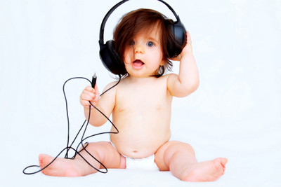 

Child's Love - Cute Headphone Baby Paper Print(12 inch X 18 inch, Streched)