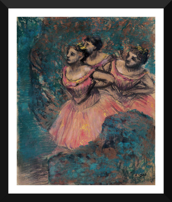 

Tallenge - Three Dancers In Red Costume by Edgar Degas - Framed A3 Size Poster Paper Print(17 inch X 12 inch)