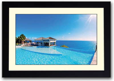 Turquoise Paradise Beach Fine Art Print(14 inch X 20 inch, Framed)