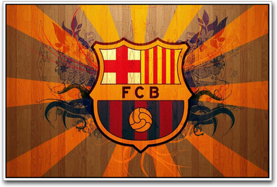 

FC Barcelona logo Football Paper Print(12 inch X 18 inch)