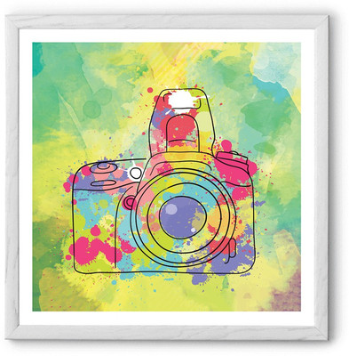 

Hulkut Modern Camera Art Print with white frame 16 * 16 Inches Fine Art Print(18 inch X 1 inch, Framed)