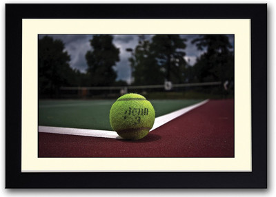 

Yellow Tennis Ball On Court Fine Art Print(14 inch X 20 inch, Framed)