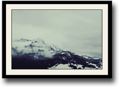 

Snow and fog covered mountains Fine Art Print(10 inch X 14 inch, Framed)