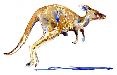 

Art For Kids - Australian Kangaroo - Medium Size Rolled Digital Art Print On Photographic Paper(27 inch X 18 inch, Rolled)