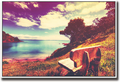 

Bench on lake side Fine Art Print(12 inch X 18 inch, Rolled)