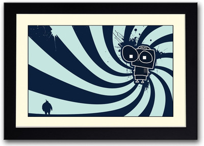 

Abstract Blue Characters Design Fine Art Print(14 inch X 20 inch, Framed)
