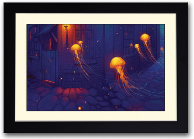 

Jellyfish Artwork Fine Art Print(14 inch X 20 inch, Framed)