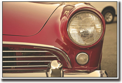 

Vintage car in red colour Fine Art Print(12 inch X 18 inch, Rolled)