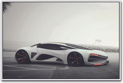 

White Concept Supercar Paper Print(12 inch X 18 inch)