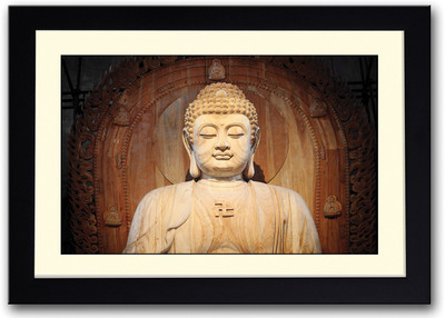 

Wooden Buddha Fine Art Print(14 inch X 20 inch, Framed)