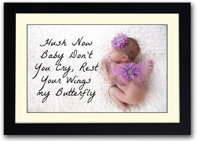 Cute Butterfly Baby Fine Art Print(14 inch X 20 inch, Framed)