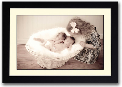 

Girl Kissing Two Babies Fine Art Print(14 inch X 20 inch, Framed)