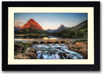 

Water flowing under Bridge Fine Art Print(14 inch X 20 inch, Framed)