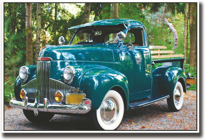 

Blue Vintage truck Fine Art Print(12 inch X 18 inch, Rolled)