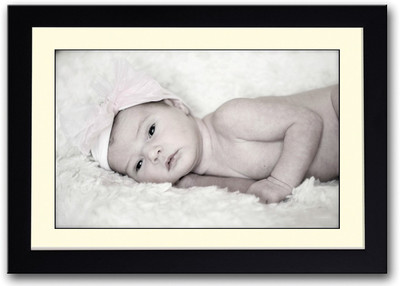 

Baby With Hat Looking B&W Fine Art Print(14 inch X 20 inch, Framed)
