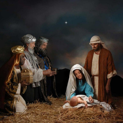 

Christmas Nativity - Medium Size Ready To Frame Rolled Digital Art Print On Photographic Paper(18 inch X 18 inch, Rolled)