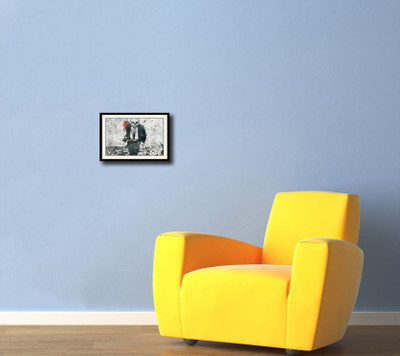 Skeleton in Suit artistic Fine Art Print(10 inch X 14 inch, Framed)