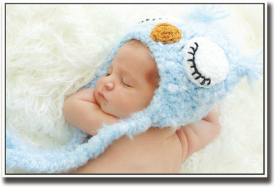 

Cute newborn with blue hat Fine Art Print(12 inch X 18 inch, Rolled)