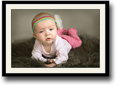 

Super cute baby with colorful band Fine Art Print(10 inch X 14 inch, Framed)