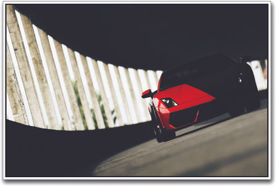 Red Sports Car Paper Print(12 inch X 18 inch)