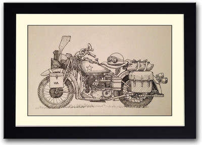 

Mud Colored Motorcycle Fine Art Print(14 inch X 20 inch, Framed)