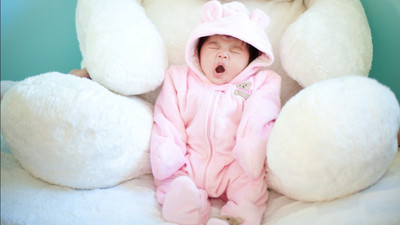 

Cute Baby in Fairy Dress and try to sleep Poster Paper Print(12 inch X 18 inch, Rolled)