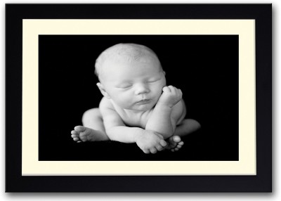 

Cute Baby In Black Background Fine Art Print(14 inch X 20 inch, Framed)