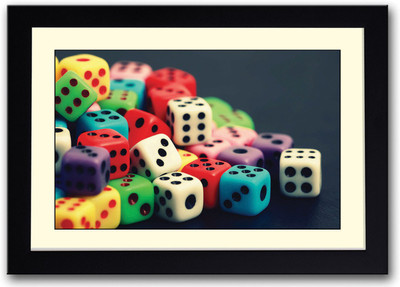 

Colored Dices Fine Art Print(14 inch X 20 inch, Framed)