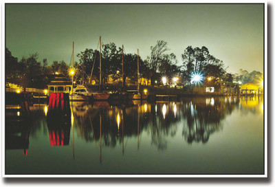 

Ships docked night view Fine Art Print(12 inch X 18 inch, Rolled)