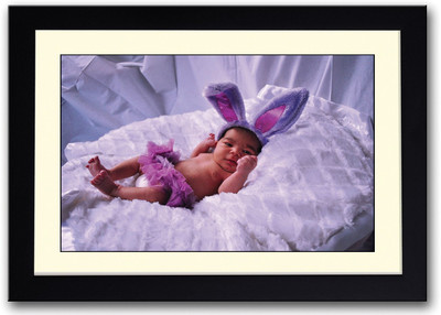 

Baby With Bunny Hat Fine Art Print(14 inch X 20 inch, Framed)
