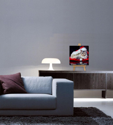 

Tallenge Christmas Collection - Cat In Hat - Gallery Wrap Canvas Art(7 inch X 7 inch, Stretched)