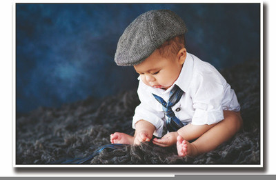 

Posterhouzz Baby with hat and tie Fine Art Print(12 inch X 18 inch, Rolled)