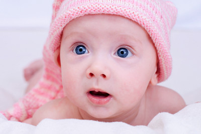 

Child's Love - Baby in a Pink Hat Paper Print(12 inch X 18 inch, Streched)