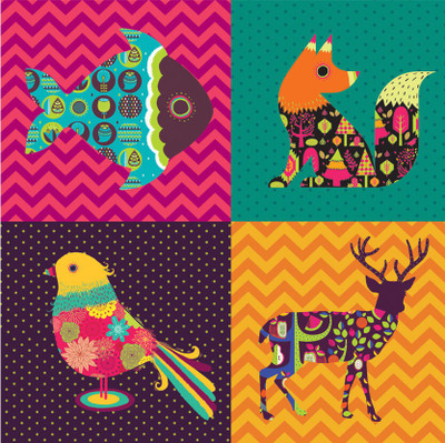 

Four Animals Fine Art Print(24 inch X 24 inch, Rolled)