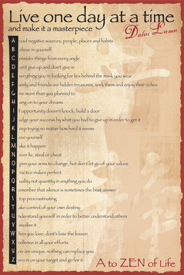 

Posterhouzz- Dalai Lama - A To Zen Fine Art Print(18 inch X 12 inch, Rolled)