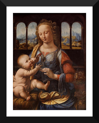 

Tallenge Old Masters Collection - Madonna of the Carnation By Leonardo da Vinci - Premium Quality A3 Size Framed Poster Paper Print(17 inch X 12 inch, Framed)